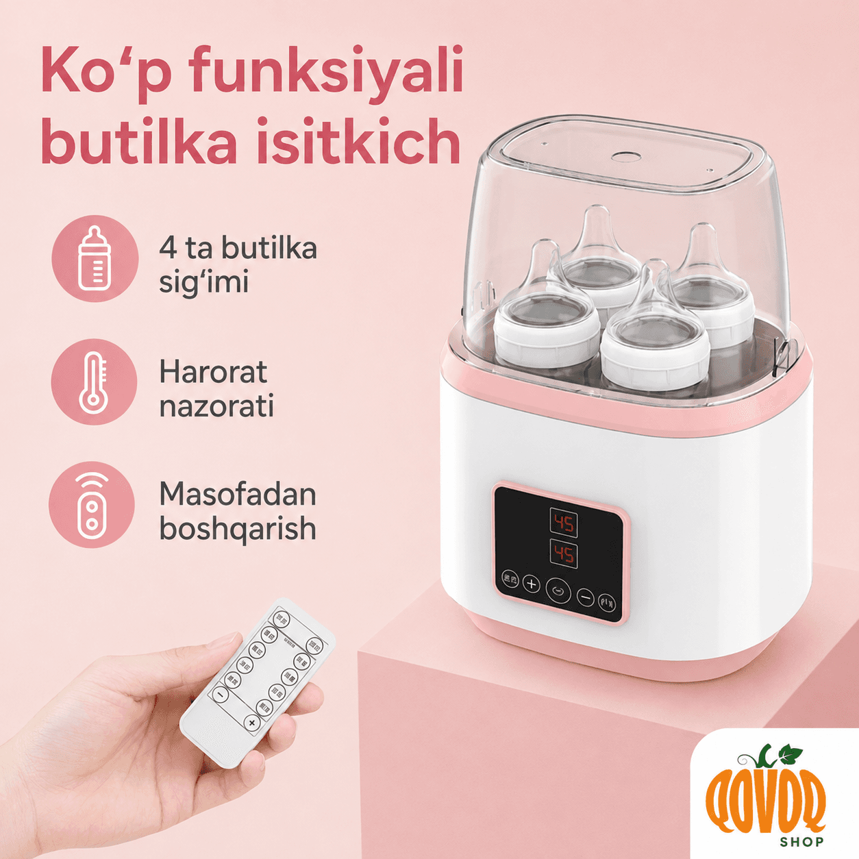 🍼 Aqlli Sut isitkich va Sterilizator — Farzandingiz Uchun Eng Tozasi!+bepul ushlagich+chotka