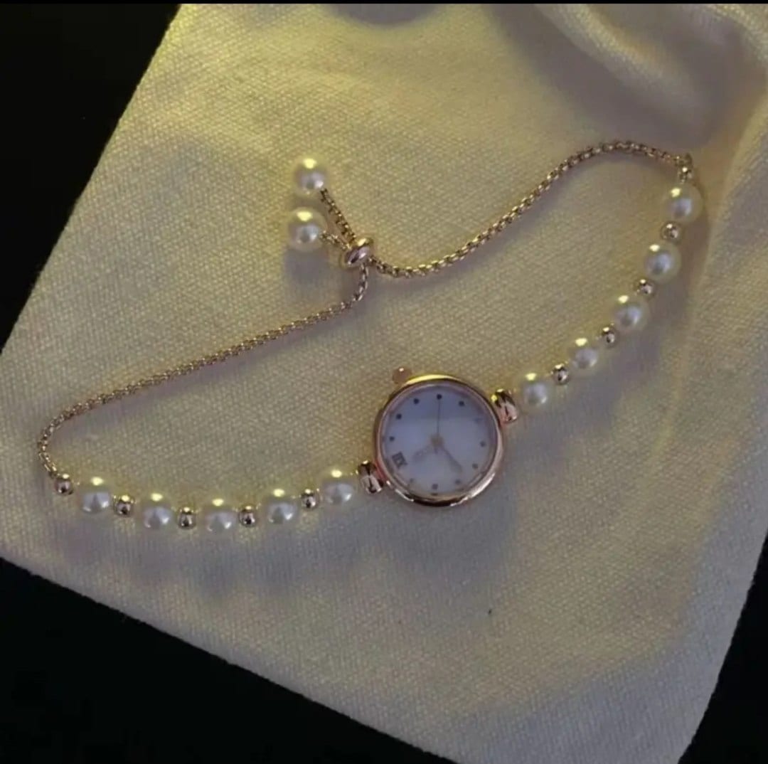 Marvaridli va tortma zanjirli nafis ayollar soat-bilaguzugi⌚✨
